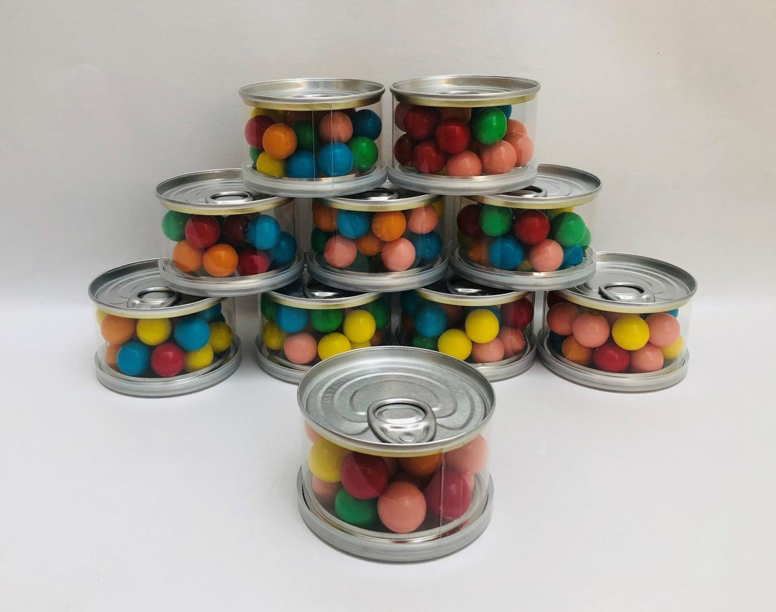 Unique Canning Look Alike Boxes, Transparent Round Plastic Tin Boxes