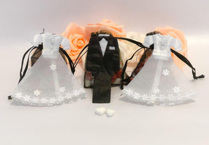 Small Bride or Groom Black Organza Bags