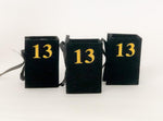 Load image into Gallery viewer, Small Black Boxes with the Number 13 in Gold for Bar Mitzvah
