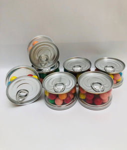 Unique Canning Look Alike Boxes, Transparent Round Plastic Tin Boxes