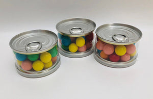 Unique Canning Look Alike Boxes, Transparent Round Plastic Tin Boxes