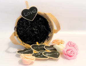 Set of Wooden Heart Shaped Chalkboard Clothespin