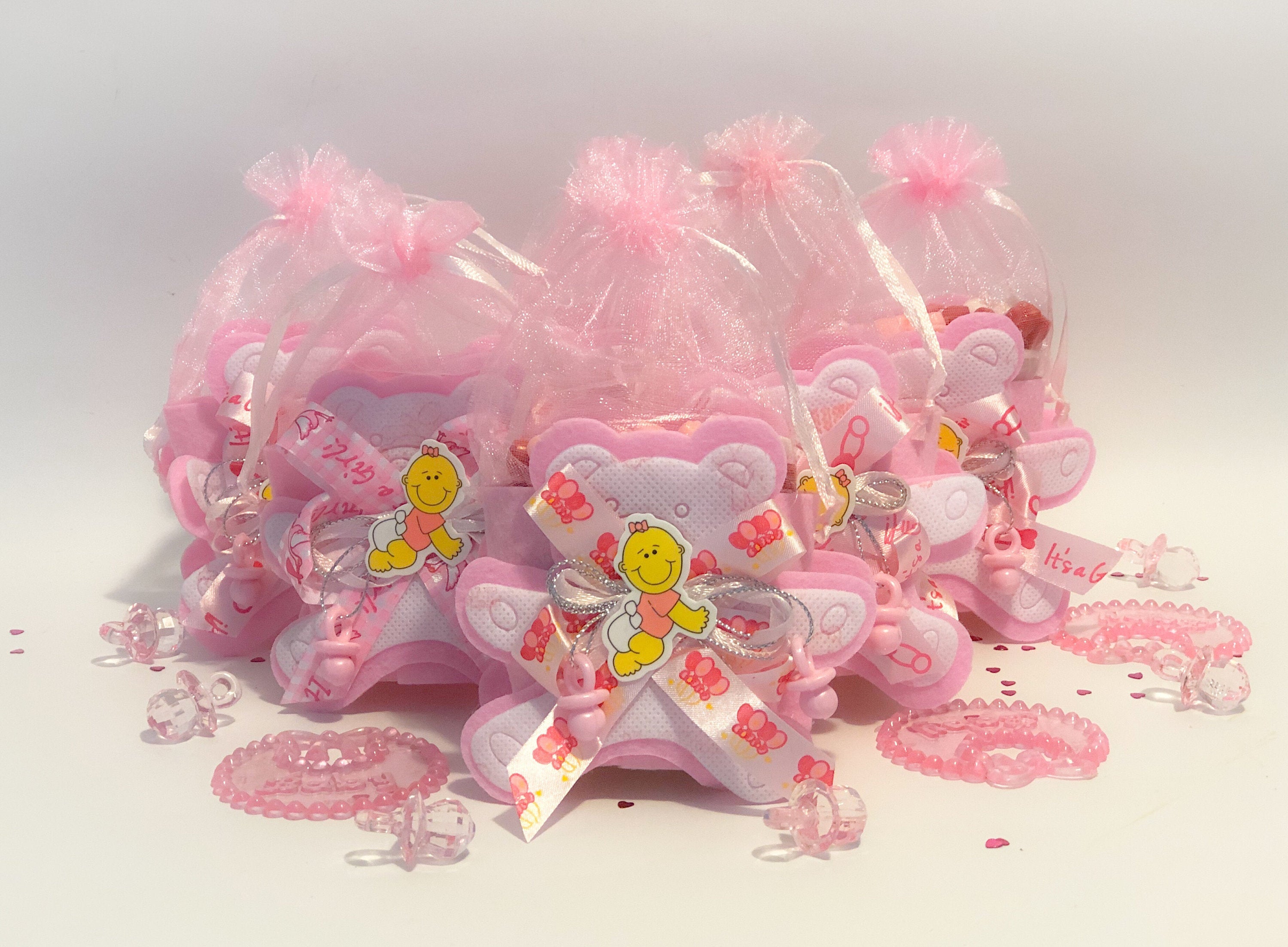 Pink Teddy Bear Baskets