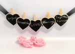 Load image into Gallery viewer, Set of Wooden Heart Shaped Chalkboard Clothespin
