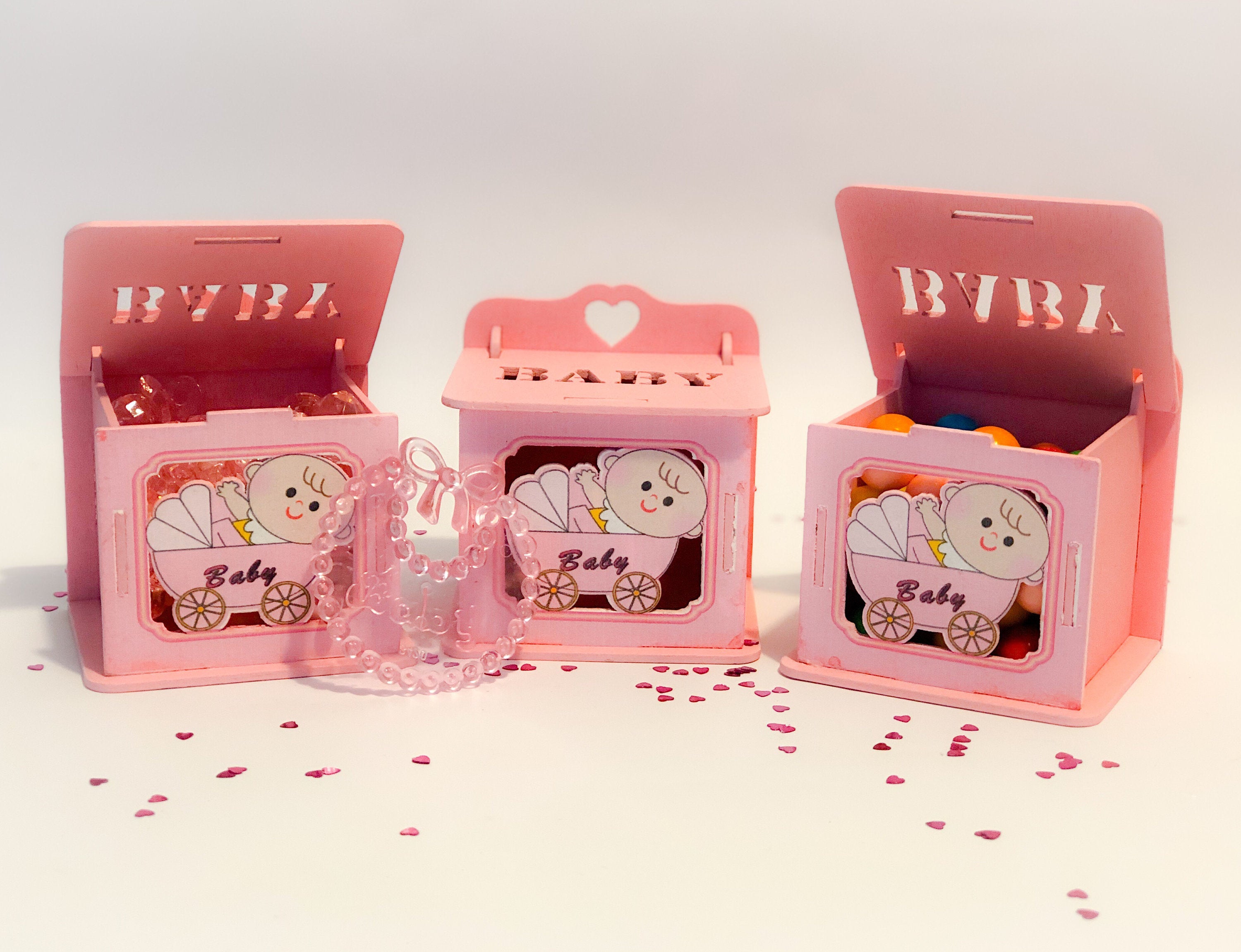 Pink Wooden Boxes