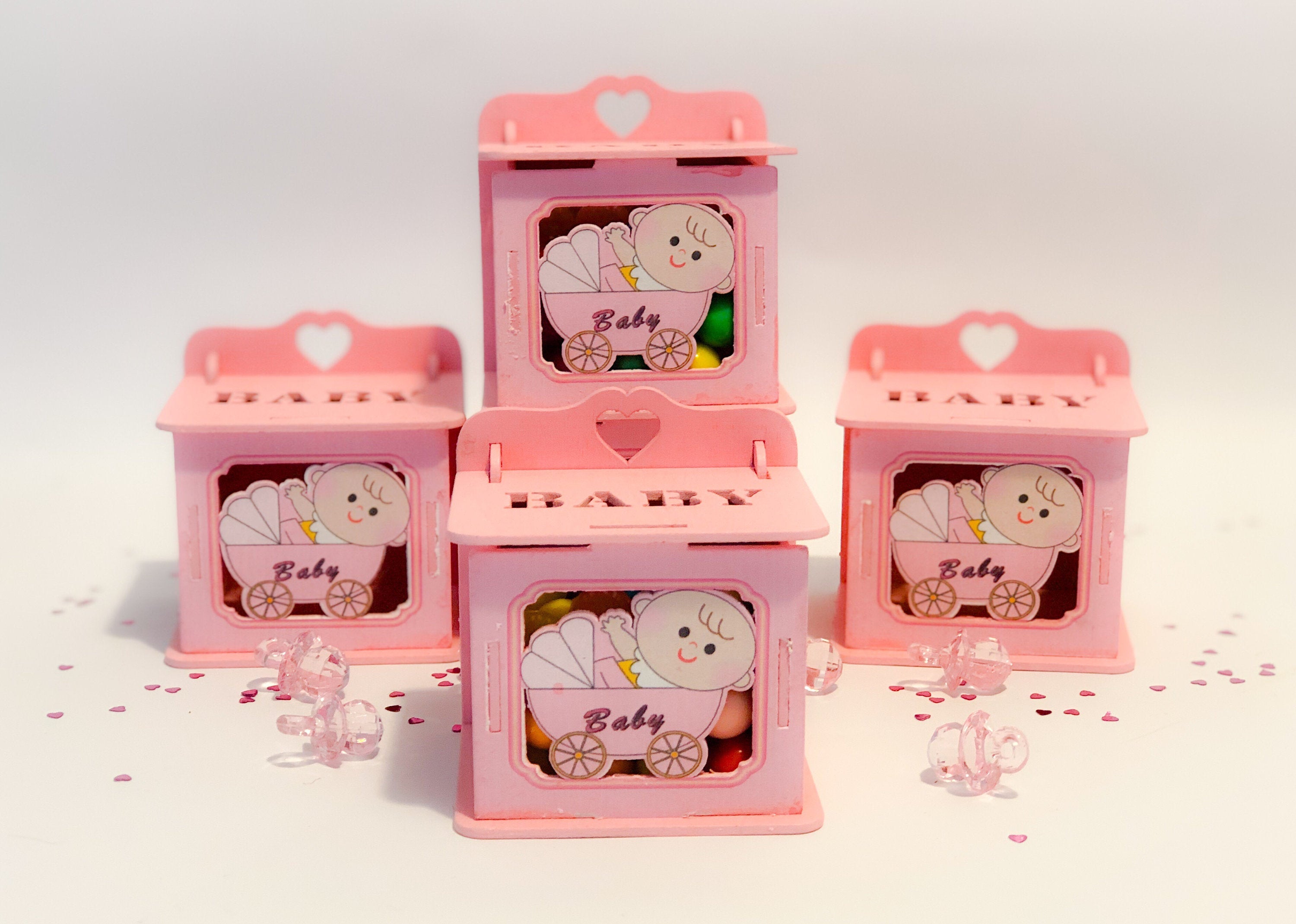 Pink Wooden Boxes