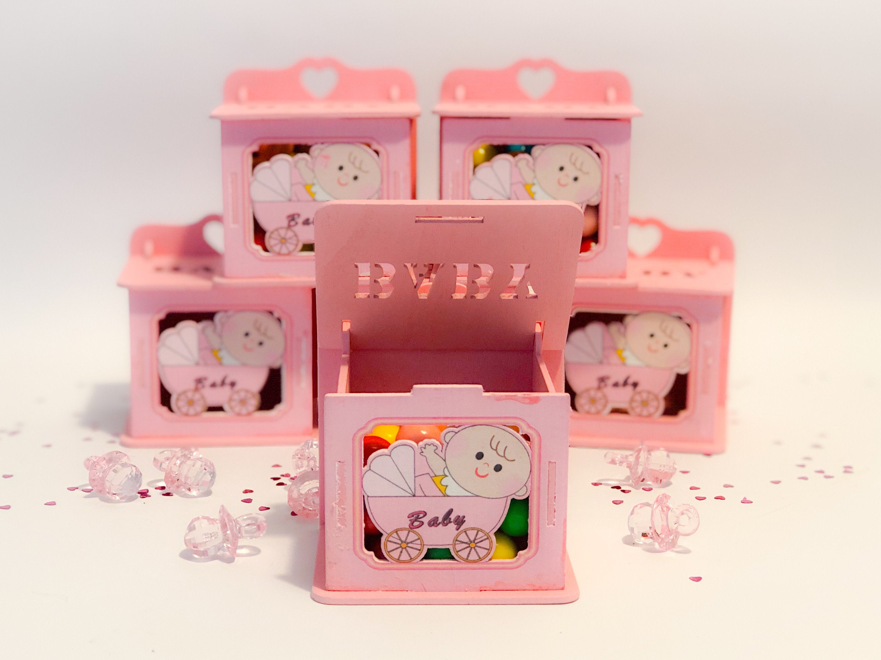 Pink Wooden Boxes