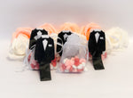 Load image into Gallery viewer, Small Bride and Groom White Organza Bags, Wedding Favors

