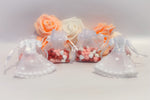 Load image into Gallery viewer, Small Bride and Groom White Organza Bags, Wedding Favors
