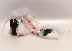 Small Bride and Groom White Organza Bags
