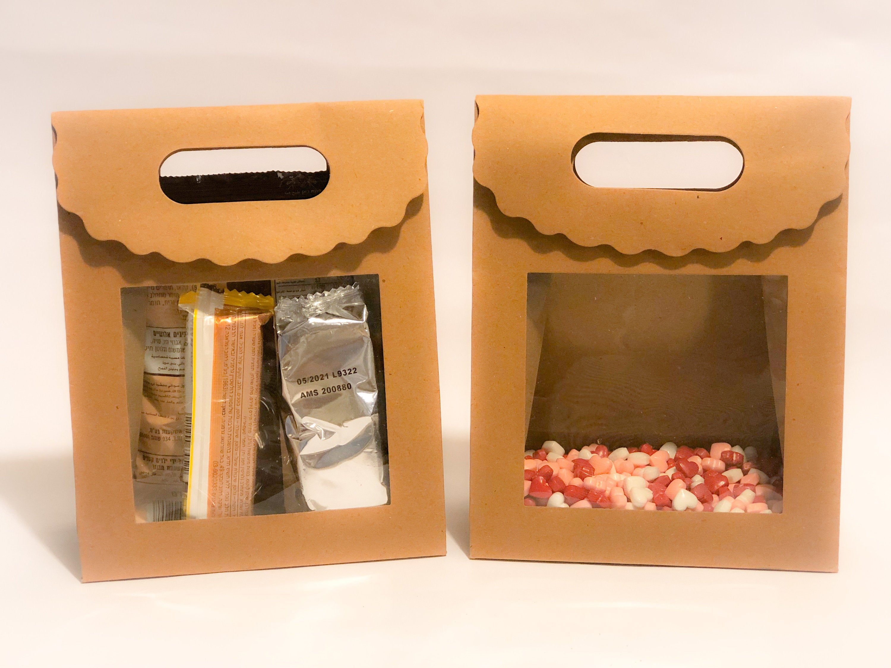 Brown Bags with a Transparent Window