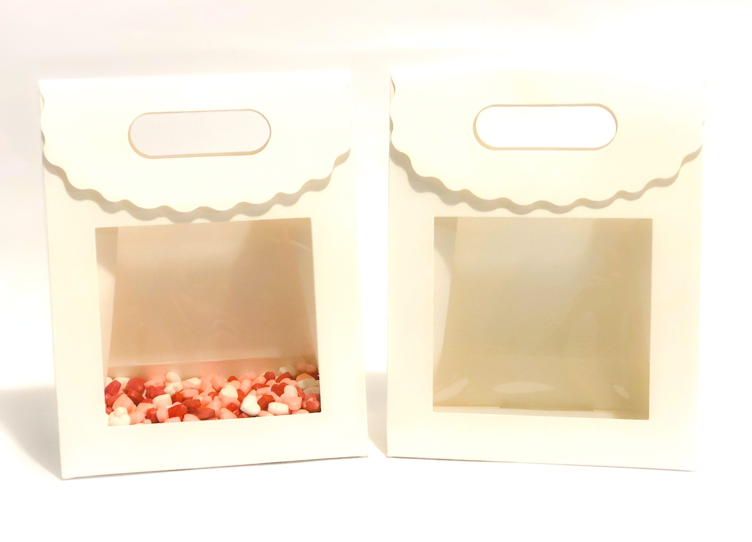 White Kraft Bags with a Transparent Window